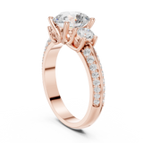 2.6 Carat Three Stone Round Cut Moissanite Ring