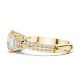 2.6 Carat Three Stone Round Cut Moissanite Ring