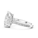 2.7 Carat Vintage Inspired Pear Cut Moissanite Ring