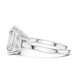 2.7 Carat Three Stone Emerald Cut Moissanite Ring