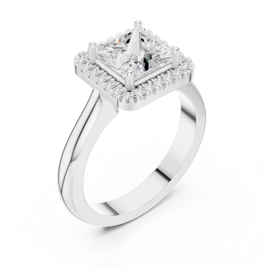 2.2 Carat Princess Cut Moissanite Ring