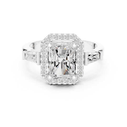 2.7 Carat Emerald Cut Moissanite Ring