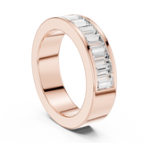 2.2 carat - 5.6 mm Luxury Emerald cut Moissanite Band