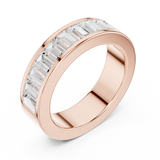 2.2 carat - 5.6 mm Luxury Emerald cut Moissanite Band