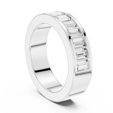 2.2 carat - 5.6 mm Luxury Emerald cut Moissanite Band