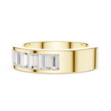 2.2 carat - 5.6 mm Luxury Emerald cut Moissanite Band