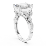 3.3 Carat Fine Emerald Cut Moissanite Ring