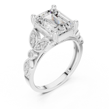 3.3 Carat Fine Emerald Cut Moissanite Ring