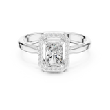 0.8 Carat Elegant Emerald Cut Moissanite Ring