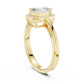 0.8 Carat Elegant Emerald Cut Moissanite Ring