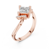 0.7 Carat Princess Cut Moissanite Ring