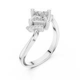 0.7 Carat Princess Cut Moissanite Ring