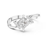 0.7 Carat Princess Cut Moissanite Ring