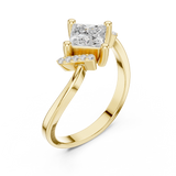 0.7 Carat Princess Cut Moissanite Ring