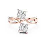 1.28 Carat Princess Cut Moissanite Ring