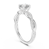 0.84 Carat Round Cut Moissanite Ring