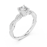 0.84 Carat Round Cut Moissanite Ring