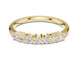 2 mm Round cut Half row Moissanite Band