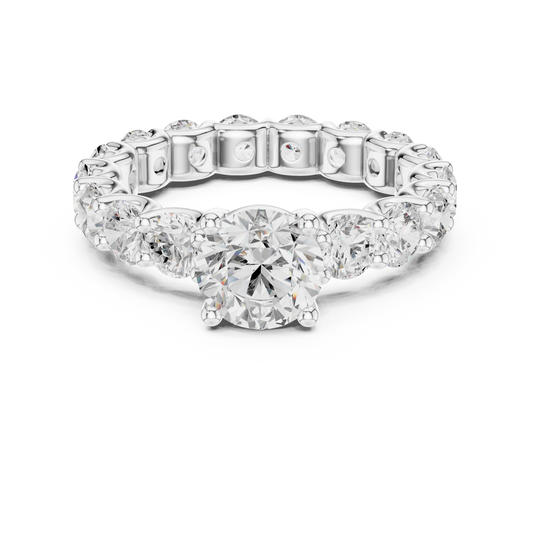 2.7 Carat Round Cut Moissanite Ring