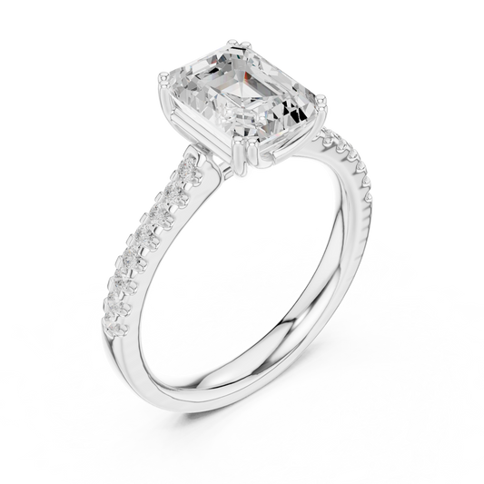2.3 Carat Emerald Cut Lux Band Moissanite Ring