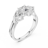 1.2 Carat Lucent Princess & Heart Cut Moissanite Ring