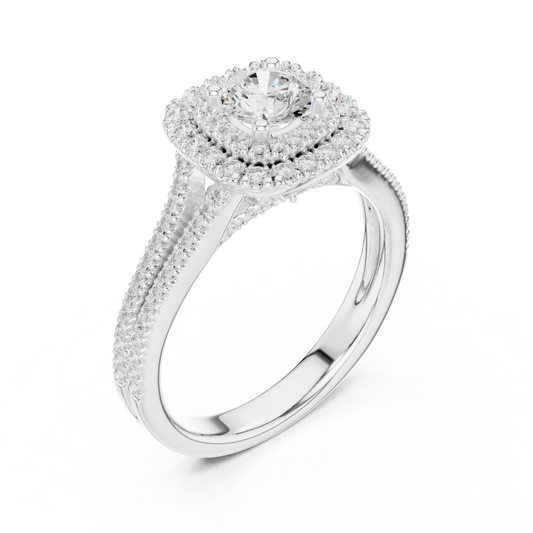 1.3 Carat Vintage Inspired Round Cut Moissanite Ring