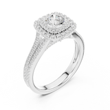 1.3 Carat Vintage Inspired Round Cut Moissanite Ring