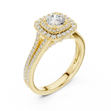 1.3 Carat Vintage Inspired Round Cut Moissanite Ring