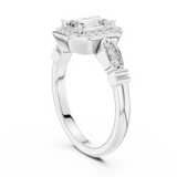 1.2 Carat Old Money Style Emerald Cut Moissanite Ring