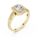 1.2 Carat Old Money Style Emerald Cut Moissanite Ring