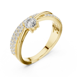 0.65 Carat Fancy Round Cut Moissanite Ring