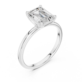 2 Carat Delicate Emerald Cut Moissanite Ring