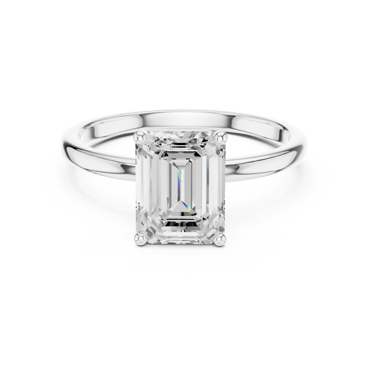 2 Carat Delicate Emerald Cut Moissanite Ring