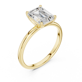 2 Carat Delicate Emerald Cut Moissanite Ring