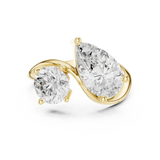 2.9 Carat Two Diamond Stone Moissanite Ring
