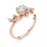 1 Carat Desginer Round Cut Moissanite Ring