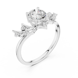 1 Carat Desginer Round Cut Moissanite Ring
