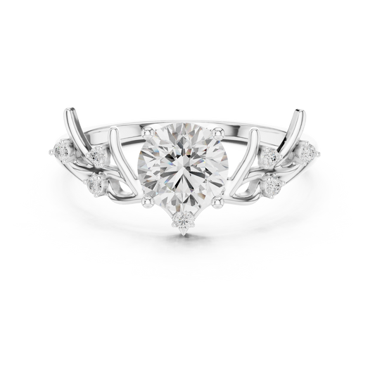 1 Carat Desginer Round Cut Moissanite Ring