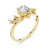 1 Carat Desginer Round Cut Moissanite Ring