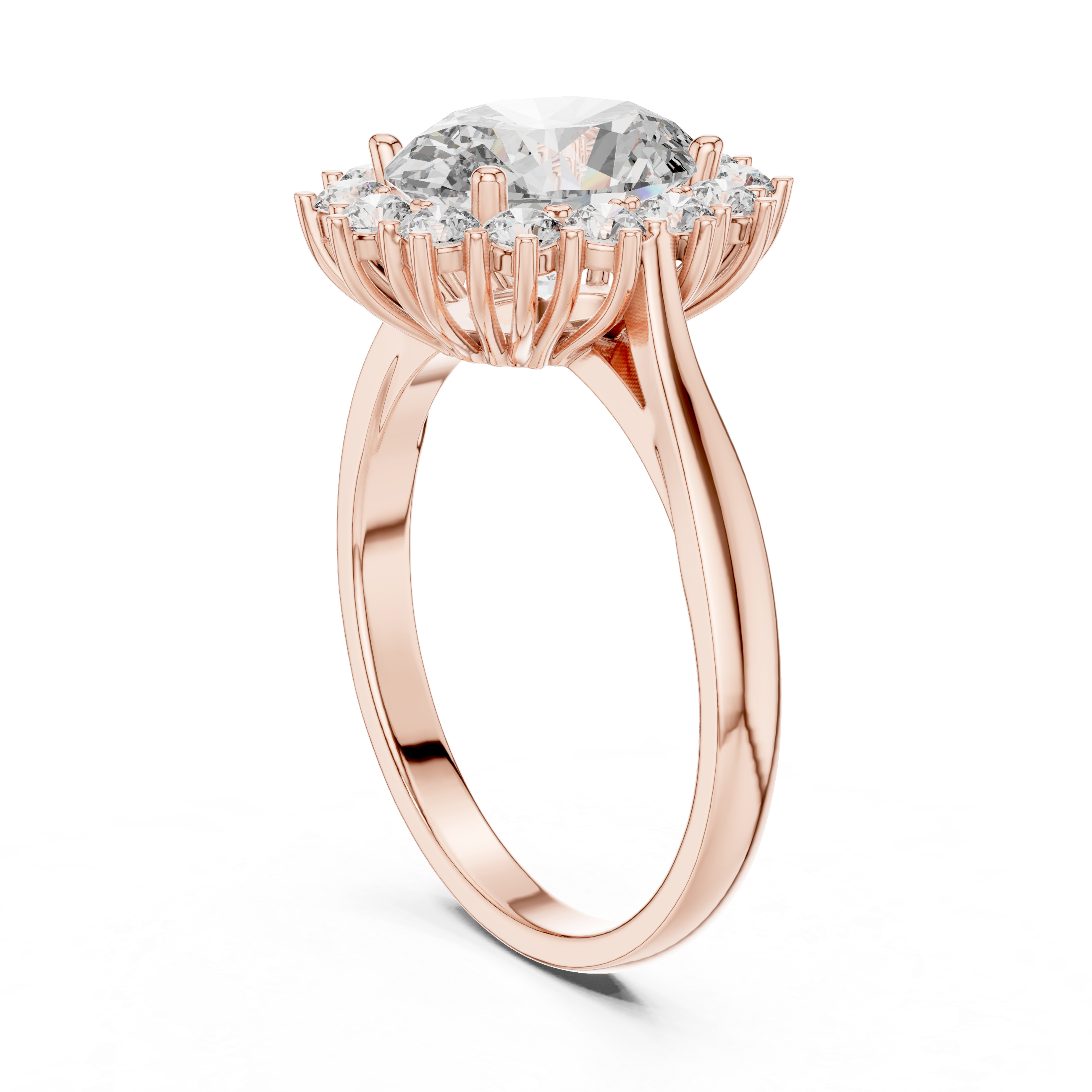 2.2 Carat Oval Cut Flower Moissanite Ring