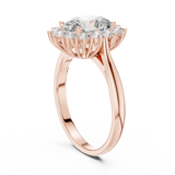 2.2 Carat Oval Cut Flower Moissanite Ring