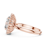 2.2 Carat Oval Cut Flower Moissanite Ring