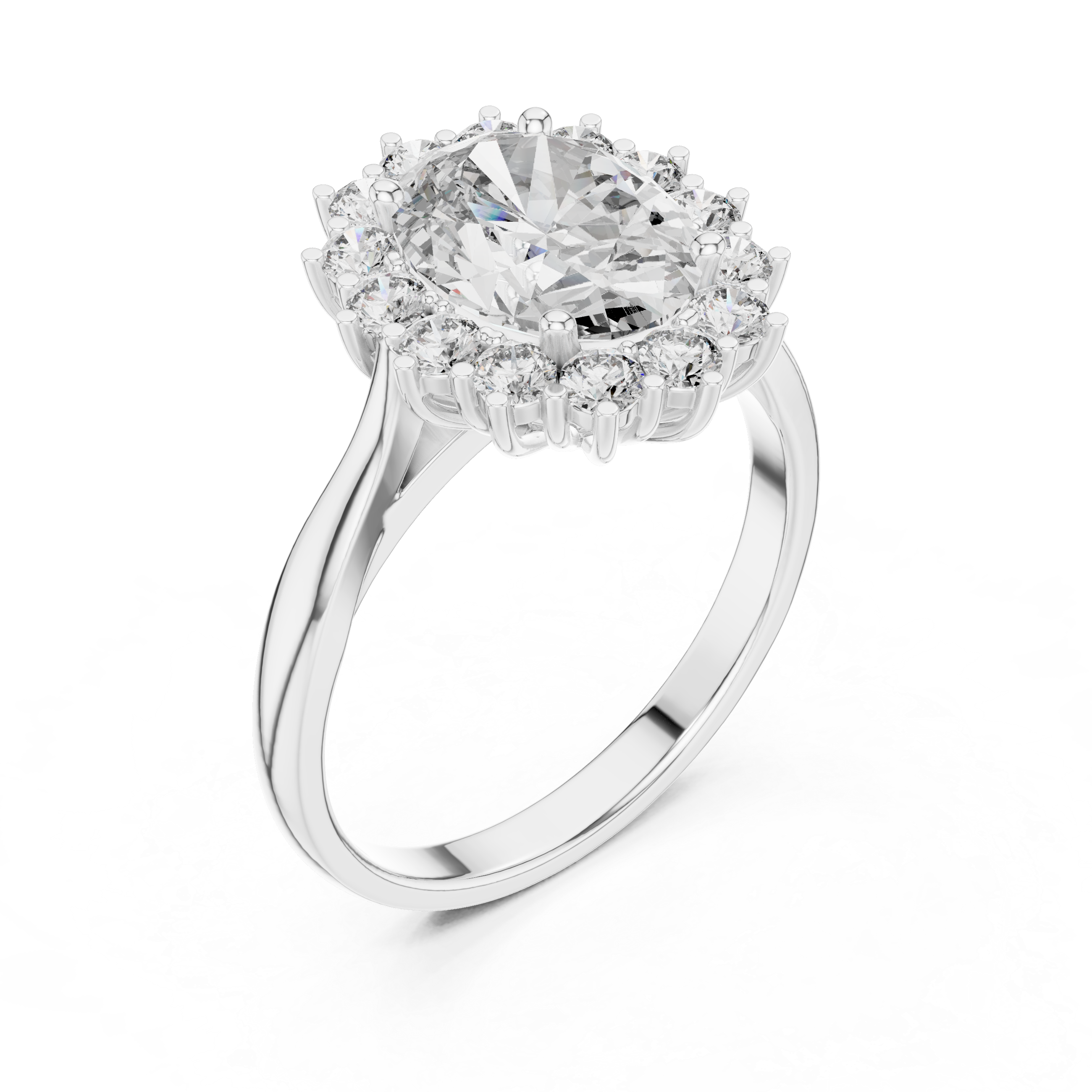 2.2 Carat Oval Cut Flower Moissanite Ring