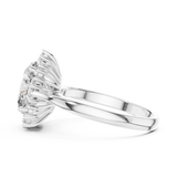 2.2 Carat Oval Cut Flower Moissanite Ring