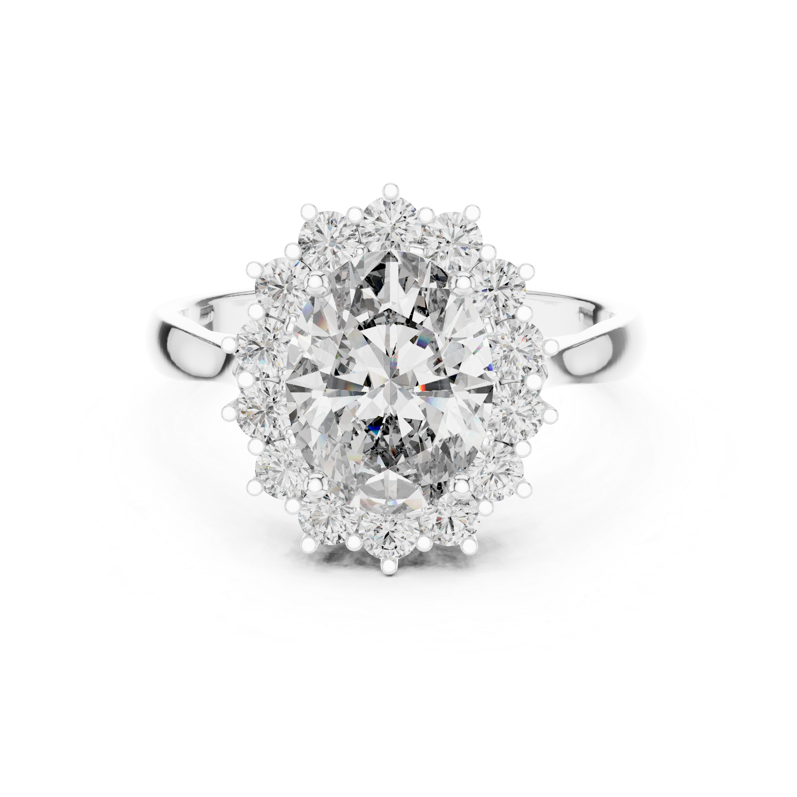2.2 Carat Oval Cut Flower Moissanite Ring