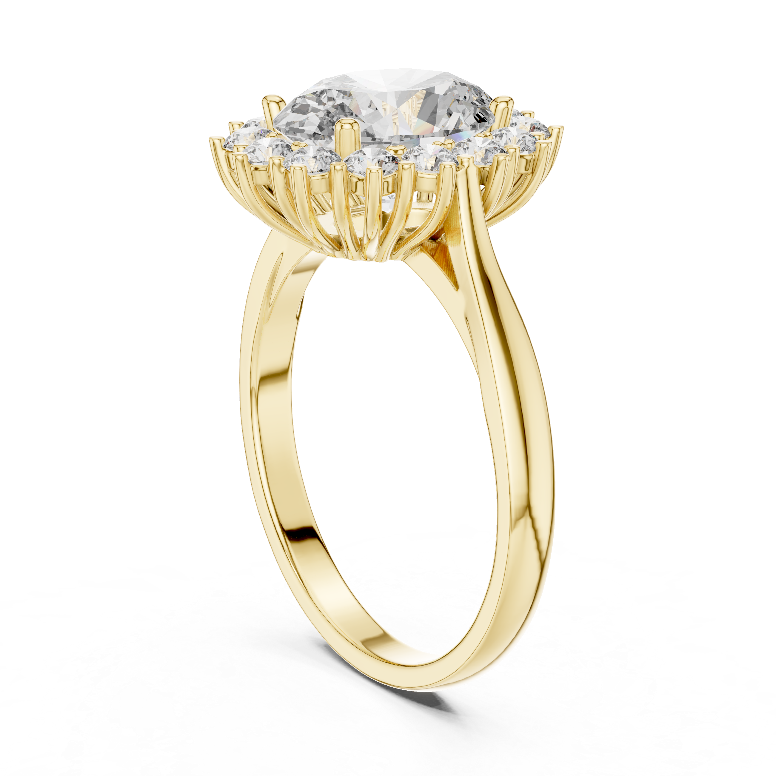 2.2 Carat Oval Cut Flower Moissanite Ring