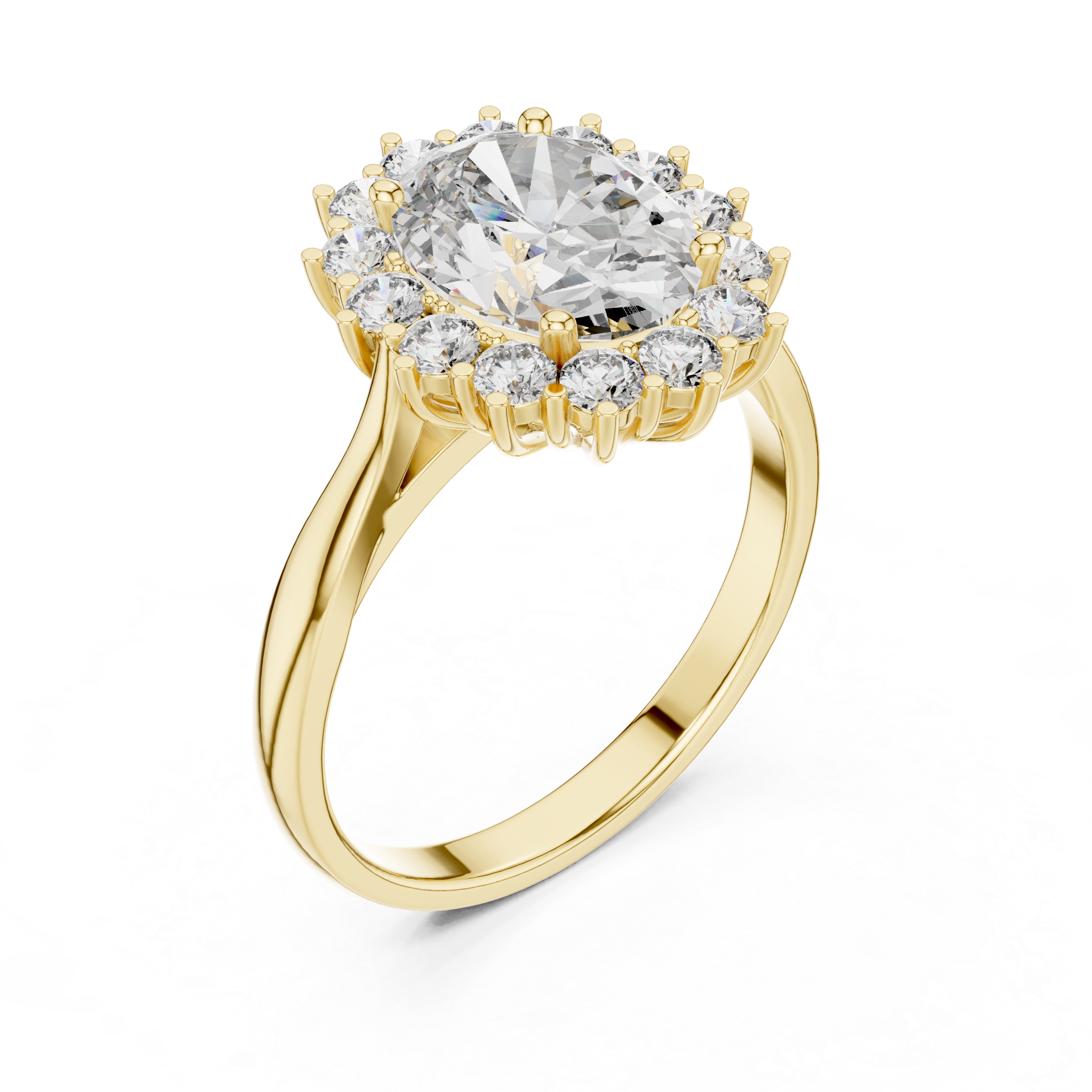 2.2 Carat Oval Cut Flower Moissanite Ring