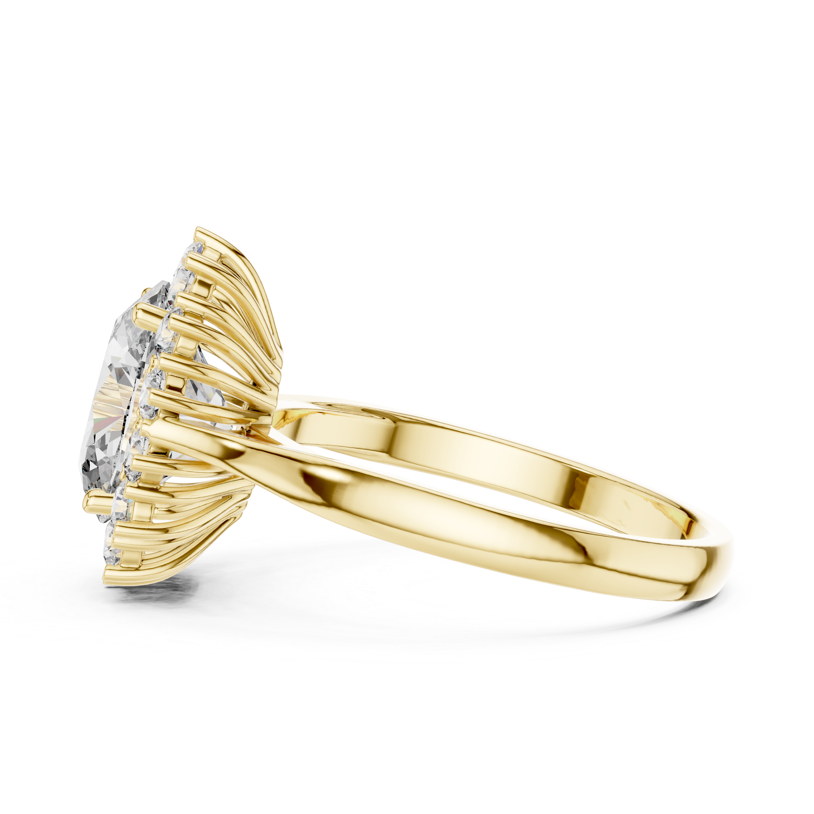 2.2 Carat Oval Cut Flower Moissanite Ring