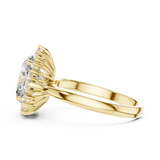 2.2 Carat Oval Cut Flower Moissanite Ring