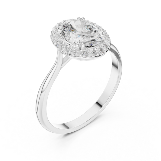 1.5 Carat Delecate Oval Cut Moissanite Ring